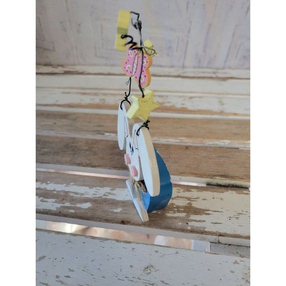 Hanging mini rabbit Easter Bunny spring wooden home decor - Picture 2 of 6